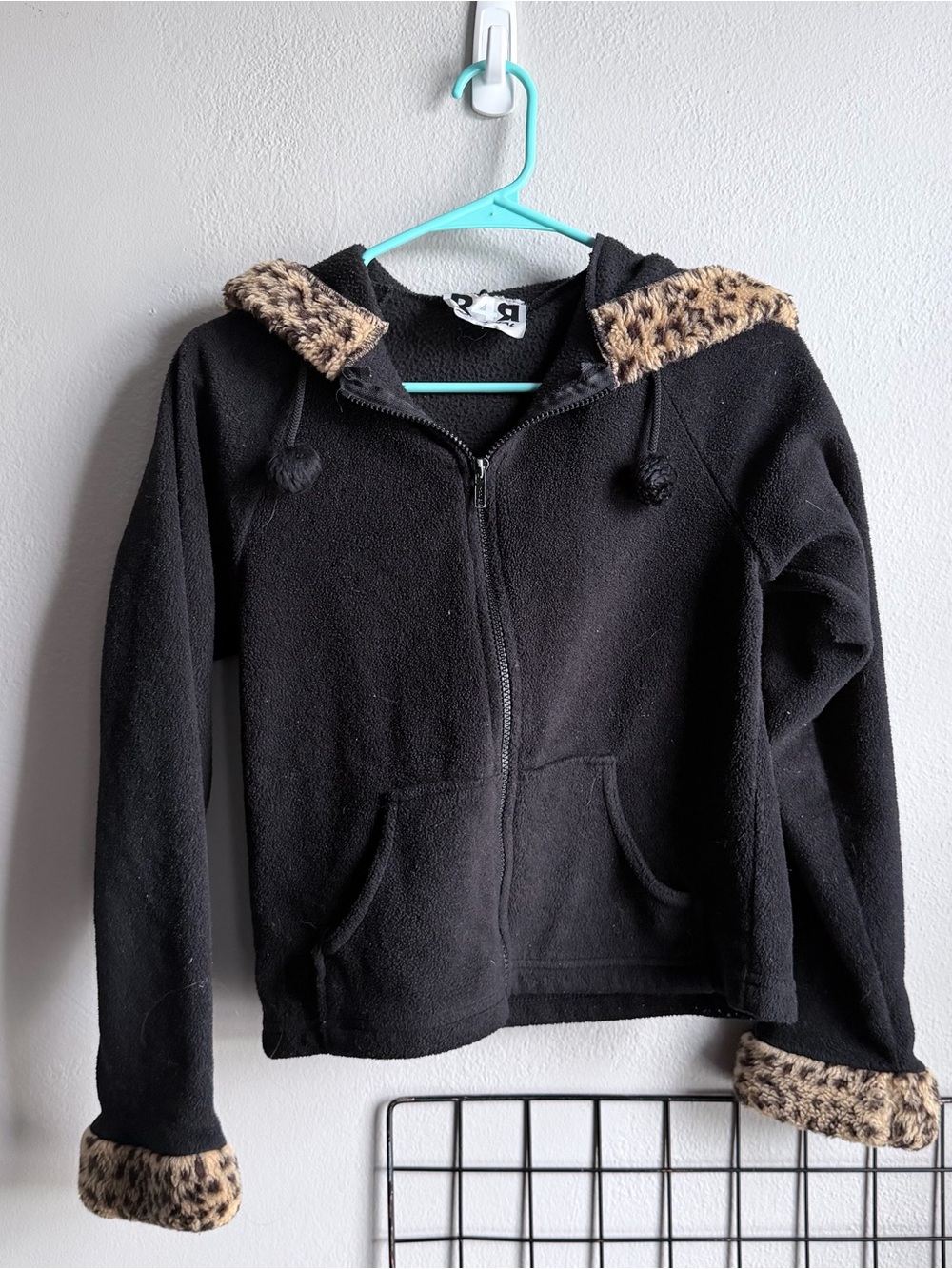 Rave & Rail Leopard Trim Zip-Up Hoodie